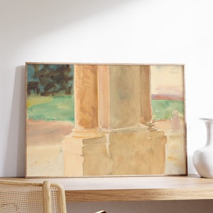 John Singer Sargent - Frascati, Architectural Study (1907) | Vintage Watercolor Painting | Structure Wall Art | Architect Gift Poster Print