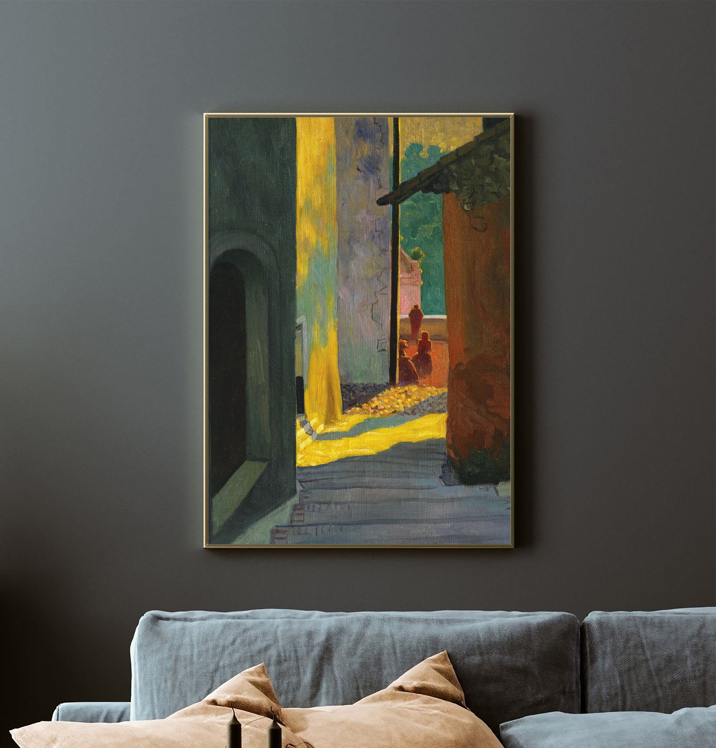 Félix Vallotton - Vieille rue de Cagnes (1920) / Decoración Cottagecore vintage / Impresión de paisaje / Arte de pared minimalista / Pintura de carteles antiguos