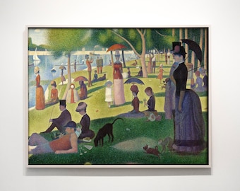 Georges Seurat - A Sunday Afternoon on the Island of la Grande (1884) - Reproduction of a Classic Painting - Photo Poster Print Art Gift