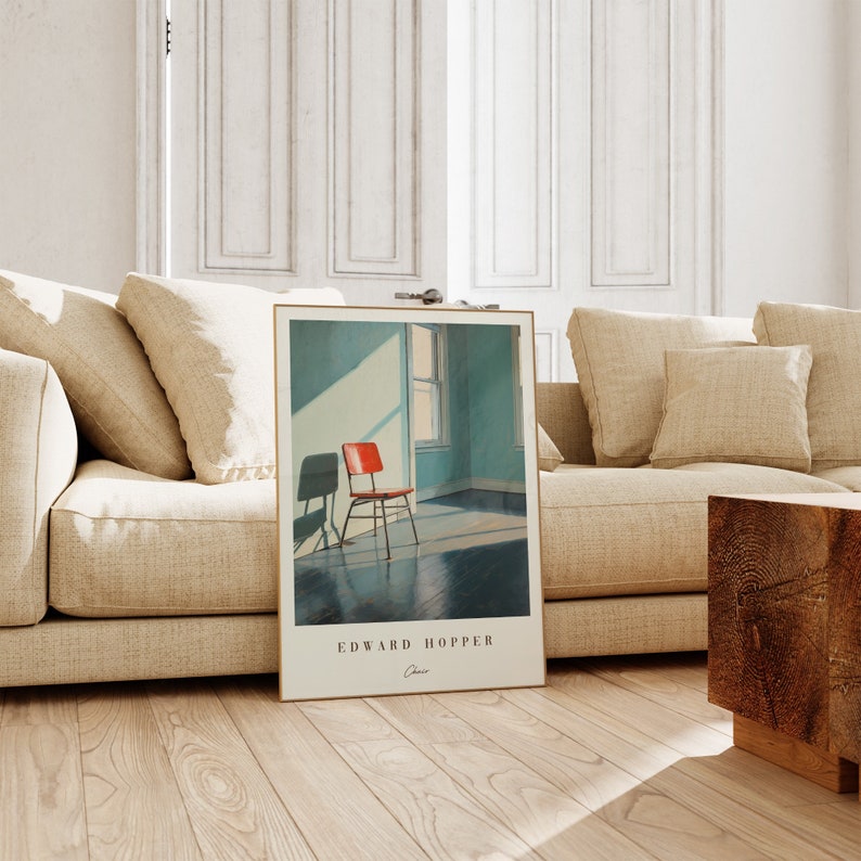 Chair Poster | Edward Hopper | Vintage Painting | Modern Wall Art | Antique Print | Aesthetic Decor image 8