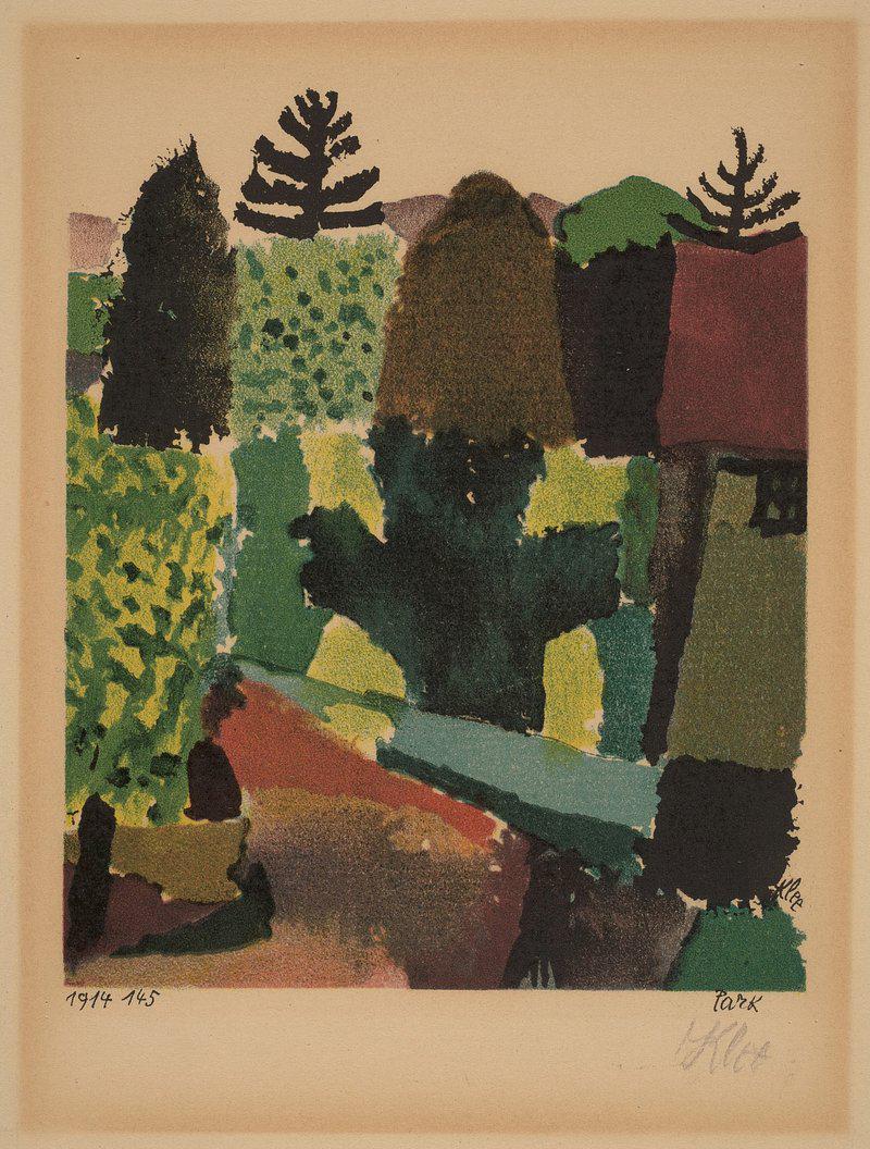Cubist Park | Feininger Art | Vintage Painting | Park Scene | Historical Print | Museum Artwork |