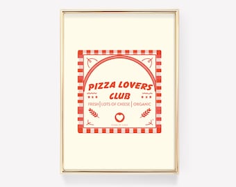 Pizza Print | Kitchen Wall Art | Kitchen Decor Print | Cute Kitchen Decor | Cute Pizza Print | Kitchen print | Vintage Art