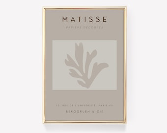 Neutral Print, Neutral Wall Art, Beige Matisse Print, Matisse Poster, Museum Exhibition Poster, Matisse Wall Art