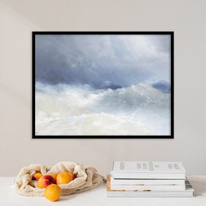 Antique Ocean Oil Painting | Ivan Aivazovsky | Among the Waves (1898) | Antique Waves Painting, Ocean Painting, Sea Painting, Ocean Storm