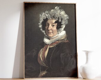 Eugène Delacroix - Madame Henri François Riesener (1835) | Vintage Poster | Eclectic Wall Art | Woman Portrait Print | Altered Painting Gift
