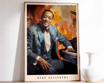 Duke Ellington Poster | Musical Print | Jazz Poster | Jazz Portrait | Musical Decor | Jazz Art Print | Home Decor