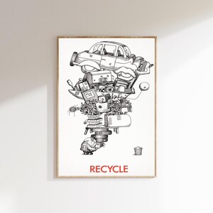 Promoting Upcycle Poster Recycle Poster | Eco Art Print | Environmental Print | Green Message ...