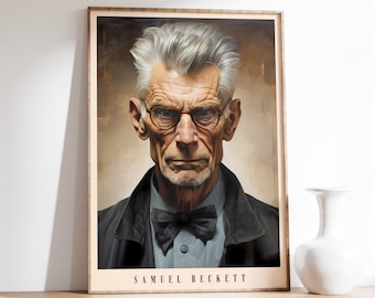 Samuel Beckett Print | Author Print | Samuel Beckett Poster | Literature Decor | Book Art Print | Home Decor