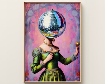 Viktorianische Dame veränderte antike Porträtkunst | Vintage Kunst | Antike Dame Gemälde | Antikes Barock Ölgemälde | Moderne Wandkunst