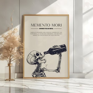 Memento Mori Druck | Sterblichkeit Kunstwerk | Totenkopf Kunstdruck | Memento Mori | Schädel-Wand-Dekor | Dunkel Kunstdruck | Kunst | Dunkle Academia