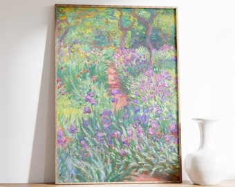 Claude Monet Poster | The Artist’s Garden in Giverny | Monet Wall Art | Monet Print | Floral Poster | Cottagecore Print | Vintage French Art