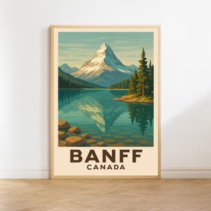 Banff Reiseplakat, Kanada Wandkunst, Banff Druck, Vintage Wanddekor, kanadische Rockies Geschenk