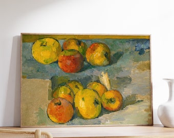 Paul Cézanne - Apples - Reproduction Painting Poster Print Art Gift Vintage - Cezanne