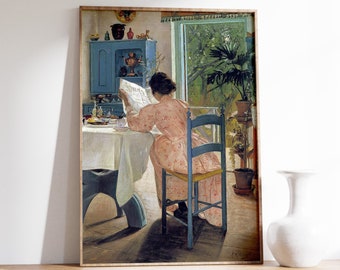 Laurits Andersen - Ring At Breakfast (1898) | Woman Portrait Poster | Vintage Woman Painting | Farmhouse Wall Decor | Interior Art | Print