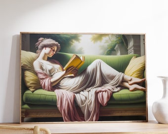 Decadent young woman | Victorian Art Print | Vintage Painting | Wall Art | Female Portrait | Modern Wall Art | Office Decor