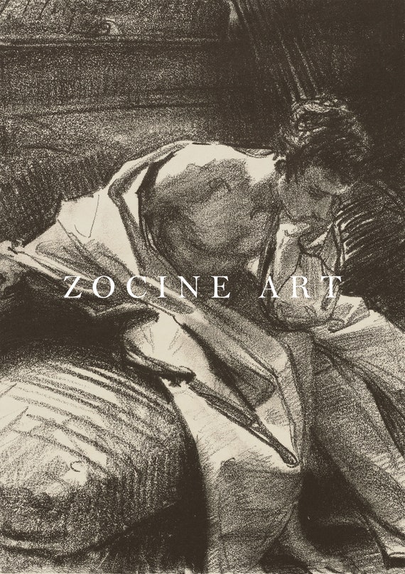 John Singer Sargent - Study of a Seated Man (1895) | Sitting Man