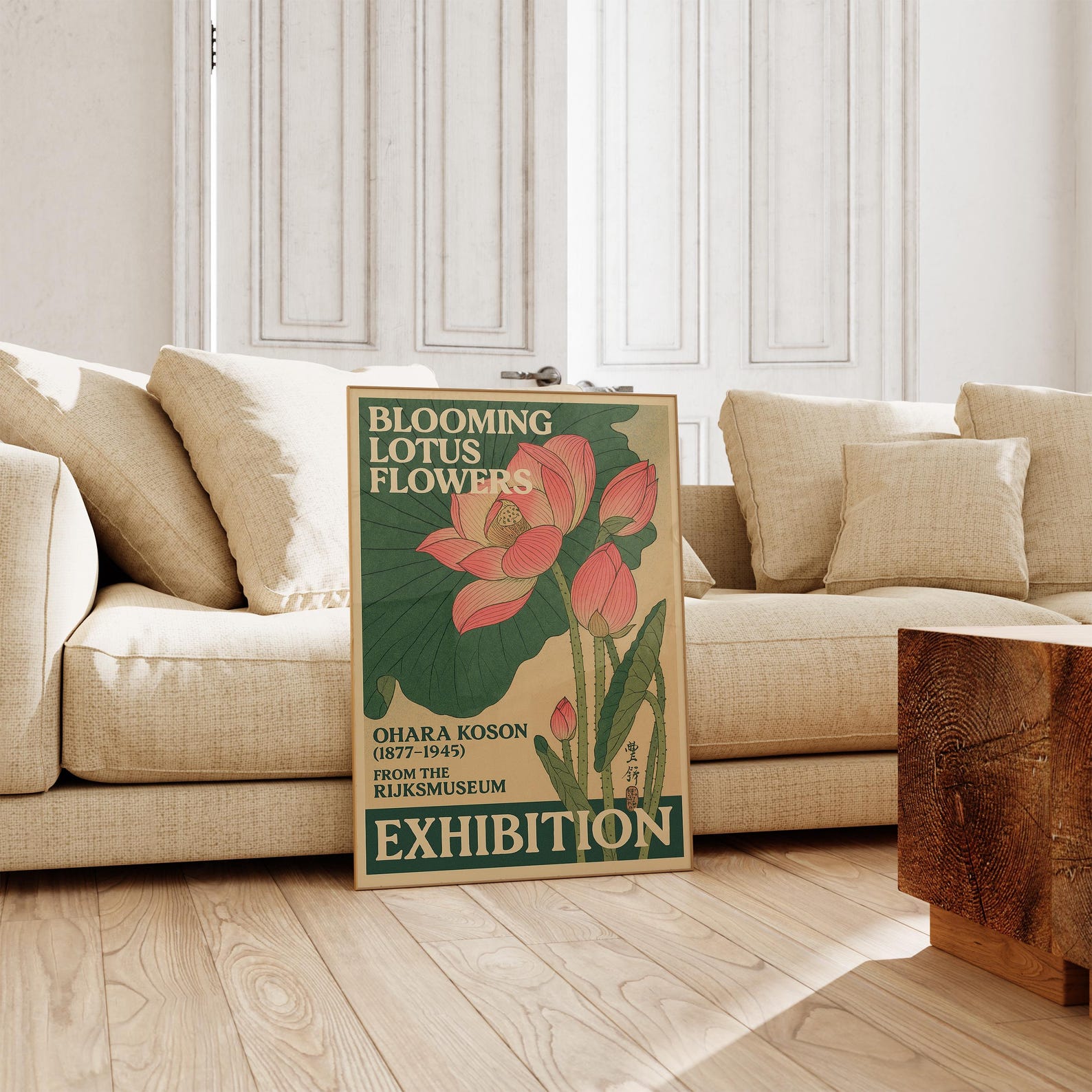 Vintage Japanese Lotus Flower Poster by Ohara Koson From Rijksmuseum ...