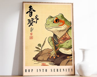 Japanese Frog Poster | Animal Poster | Frog Art Print | Frog Wall Art | Animal Art Print | Japanese Wall Art | Ukiyo-e Print