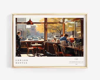 Edward Hopper Print | Modern Wall Art | Minimal Wall Art | Captivating Painting | Mid Century Modern Print | Living Room Decor