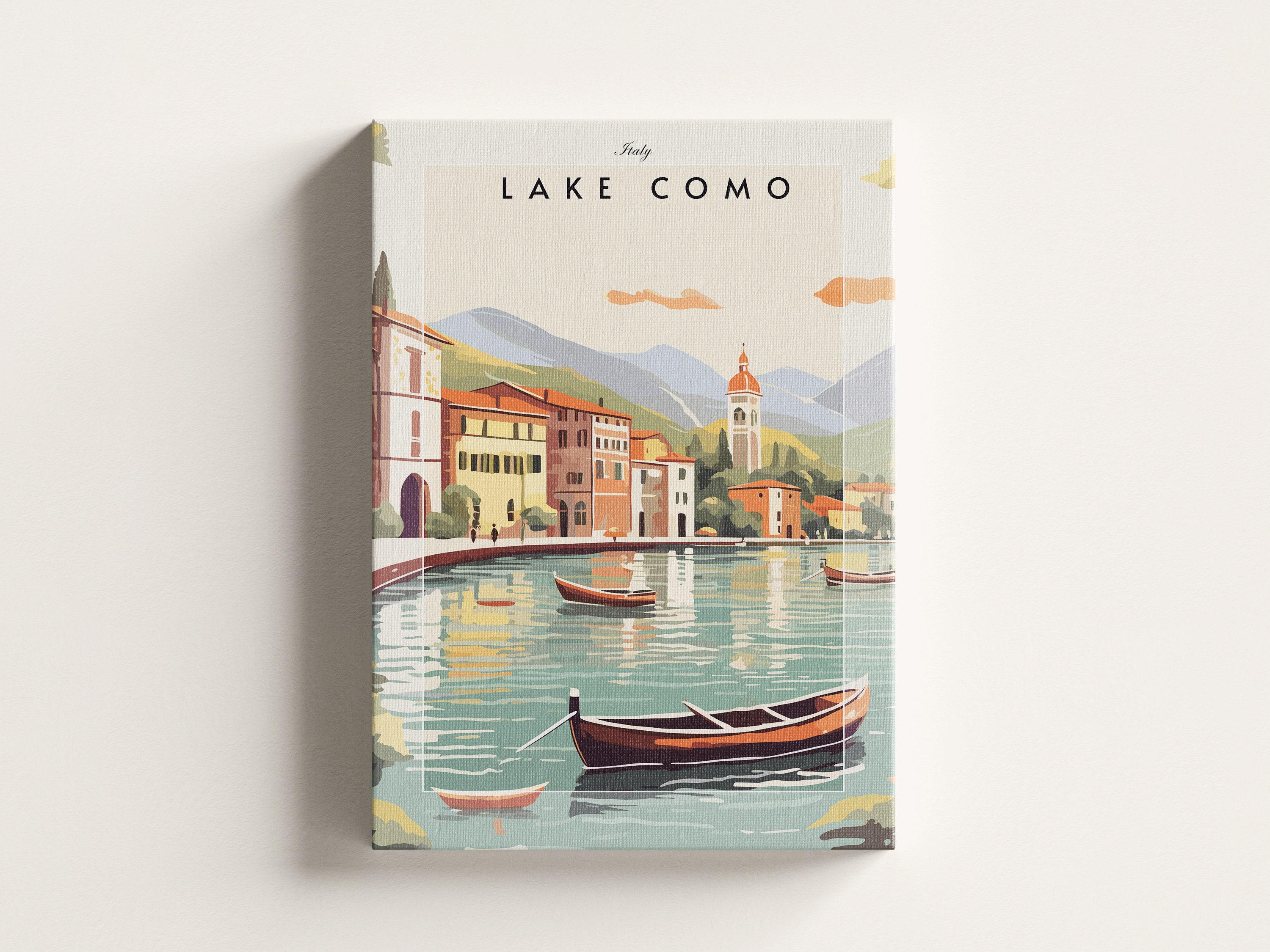 lake como italy travel poster art print (digital... Italy Wall Art | Lake Como Travel Print | Lake Como Decor | Italy ...