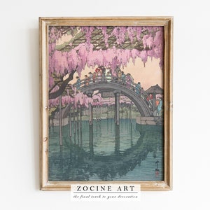 Hiroshi Yoshida - Kameido Bridge (1927) - Painting Photo Poster Print Art Japanese Japan Ukiyo-e Giclée Museum Lo Fi - Cherry Blossom Trees