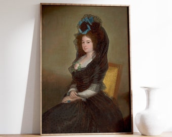 Francisco Goya - Narcisa Barañana de Goicoechea | Vintage Poster | Woman Portrait Print | Wall Art | Antique Fine Art | Moody Painting