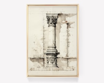 Greek Column | Greek Column | Greek Mythology Art | Greek Sculpture Decor | Aesthetic Room Decor | Ancient Greek