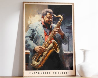 Cannonball Adderley Poster | Musical Print | Jazz Poster | Jazz Portrait | Musical Decor | Jazz Art Print | Home Decor