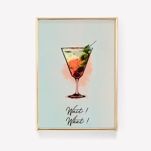 Arte de la pared de la cocina / Ilustración de cócteles / Cartel de cócteles / Cartel de cocina minimalista / Ilustración de bebidas / Impresión de cócteles / Impresión de bebidas