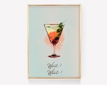 Kitchen Wall Art | Cocktail Illustration | Cocktail Poster | Minimalist Kitchen Poster | Drinks Illustration | Coctail Print | Drinks Print