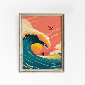 Surf Wall Art Retro Surf Poster Vintage Beach Print Surf Print Surf