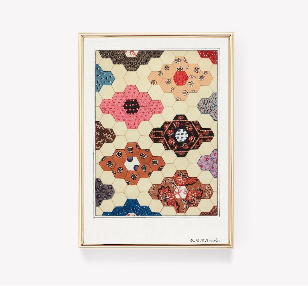 Patchwork Quilt Design | Ruth M. Barnes Artwork | Sewing Pattern Print ...