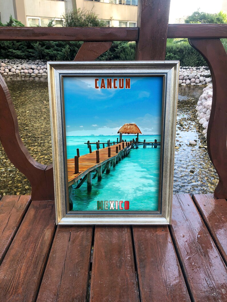 Mexiko Cancun Urlaub Poster Vintage Reise Poster Park | Etsy