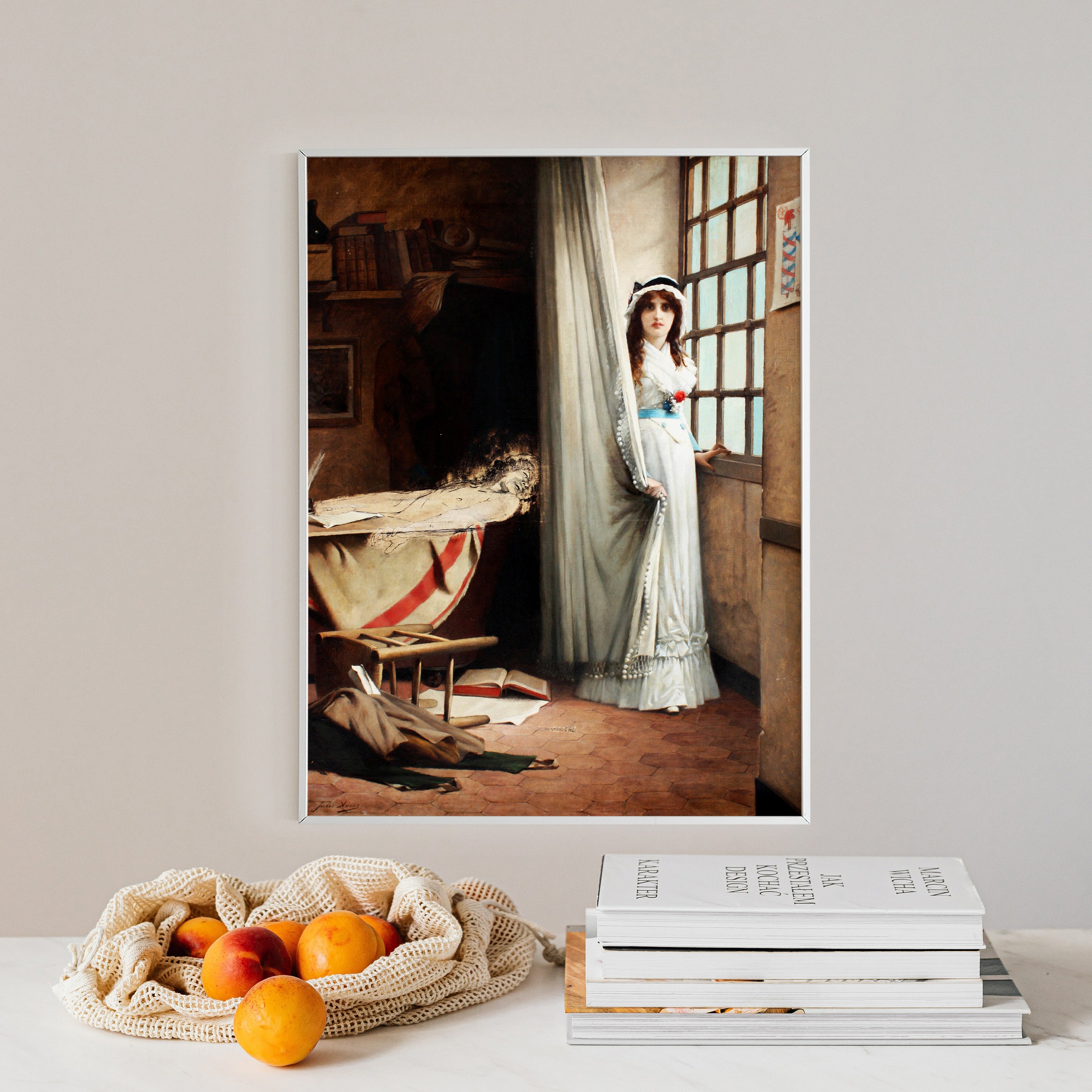 Jules Charles Aviat - Charlotte Corday and Marat (1880) | Vintage