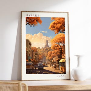 Harare Travel Poster | Zimbabwe Travel Decor | Zimbabwe Poster | Harare Print | Travel Print