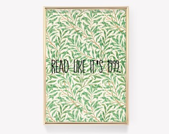 Read Like It's 1999 | Book Lover Print | Vintage Reading Art | Nostalgic Book Poster | Retro Library Decor