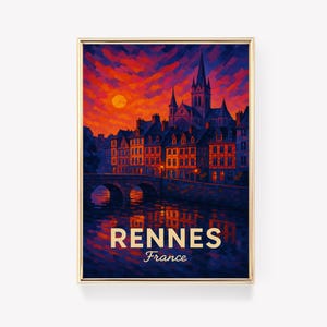 Rennes Travel Poster, France Wall Art, Vintage Canvas Print, French Wall Decor