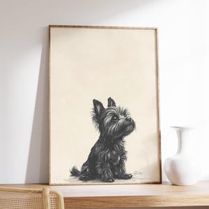 Vintage Yorkshire Terrier Dog Print | Yorkshire Terrier Poster | Dog Wall Art | Vintage Prints | Minimal Art | Living Room Decor