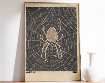 Spider Art Print | Vintage Spider Poster | Gothic Animal Decor | Dark Nature Print | Rare Insect Artwork | Vintage Print