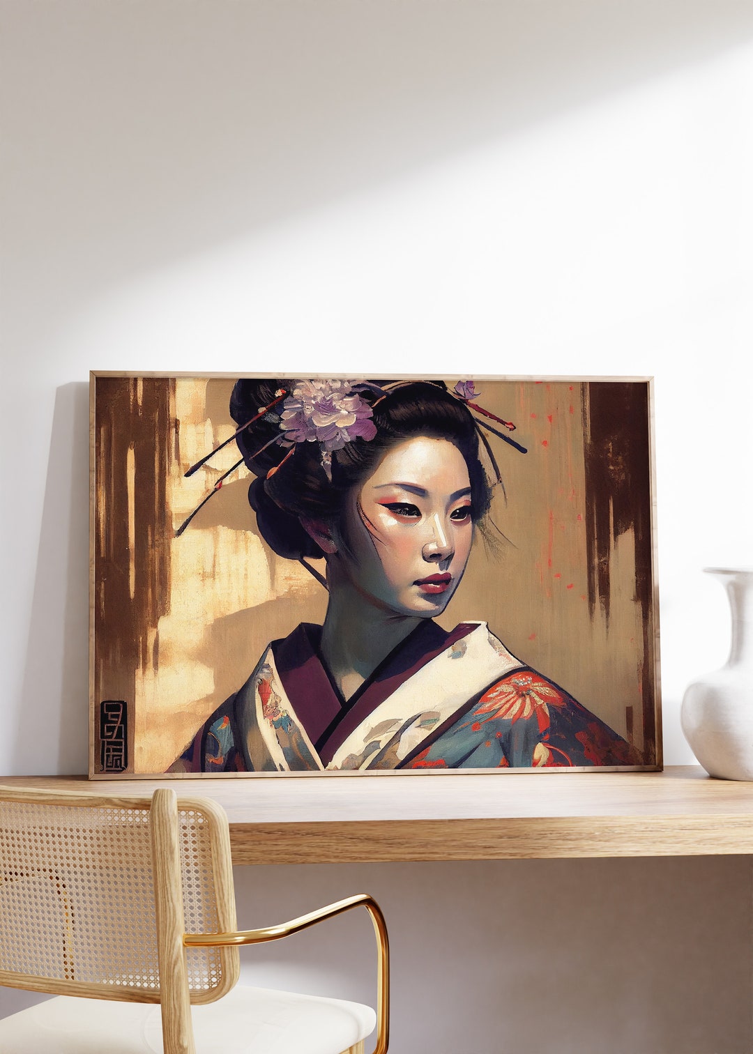 Japanese Wall Art | Japanese Poster | Geisha Poster | Vintage Painting ...