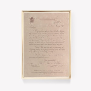 impression lettre vintage | Art du 19e siècle | Poster du service de lithographie | Lettre antique imprimée | Art mural