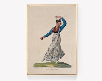 Flamenco Dance Print | La Tarantella Poster | Spanish Dance Art | Vintage Dance Painting
