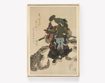 Ukiyo-e Print: Samurai Riding Giant Toad by Kuniyoshi (A3) - Etsy