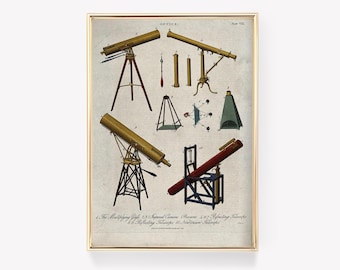 19th Century | Optics Instruments | Illustration | Vintage Print | Antique Wall Art | Optical Science |