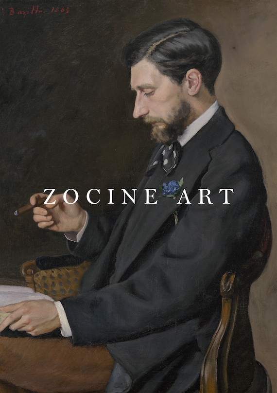 The Man With Cigar Oil Painting | Antique Male Side Art | Elegant Man  Portrait Poster | Dark Academia Decor | Man Smoking Cigar | Wall Art