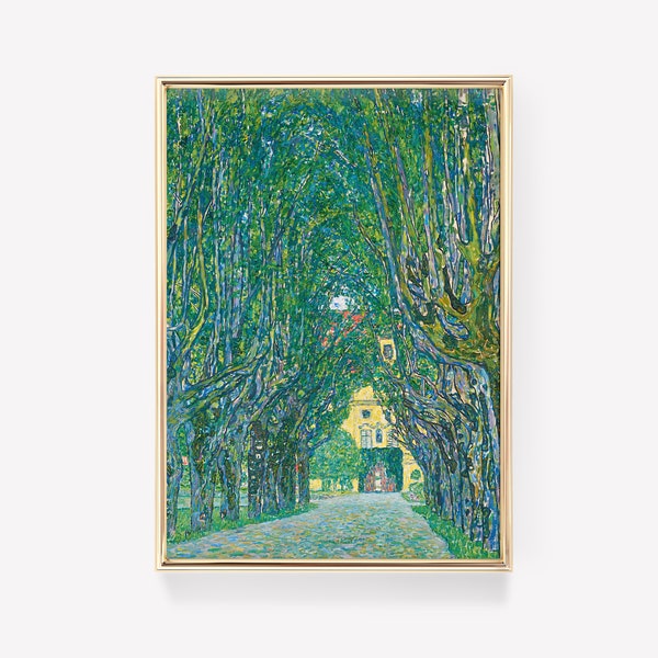 Gustav Klimt - Avenue in the Park of Schloss Kammer (1910) - Painting Photo Poster Print Art Gift Trees Soft Green Landscape Garden