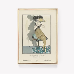 Léon Bakst Art Print | Casino Evening Gown | Suis-je Belle Ce Soir | Costume Illustration | Vintage Art