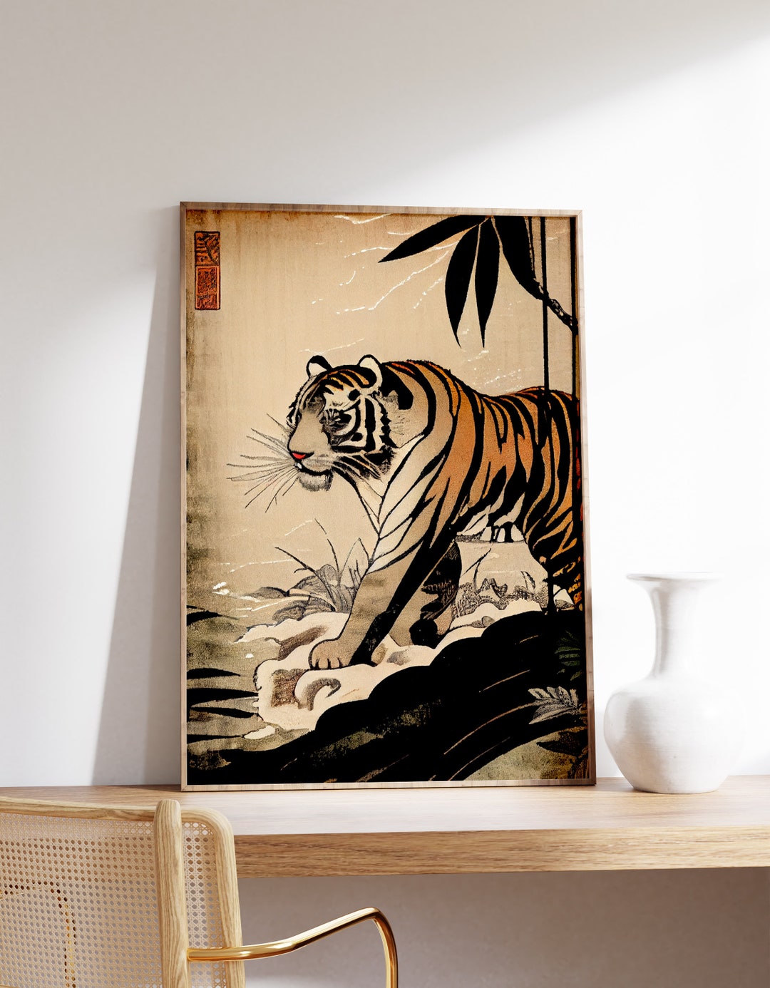 Japanese Tiger Poster | Animal Poster | Tiger Art Print | Tiger Wall ...