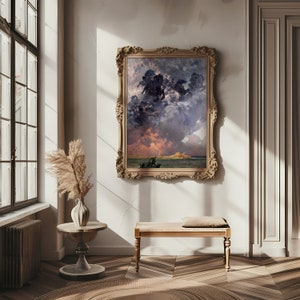 a painting hanging on the wall of a room