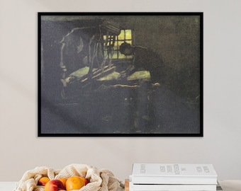 Van Gogh Print | Weaver Standing at the Loom (1884) | Vintage Painting, Antique Wall Art, Van Gogh Poster, Van Gogh Painting